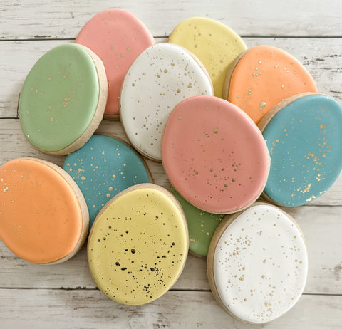 Gold Speckled Easter Egg Cookies